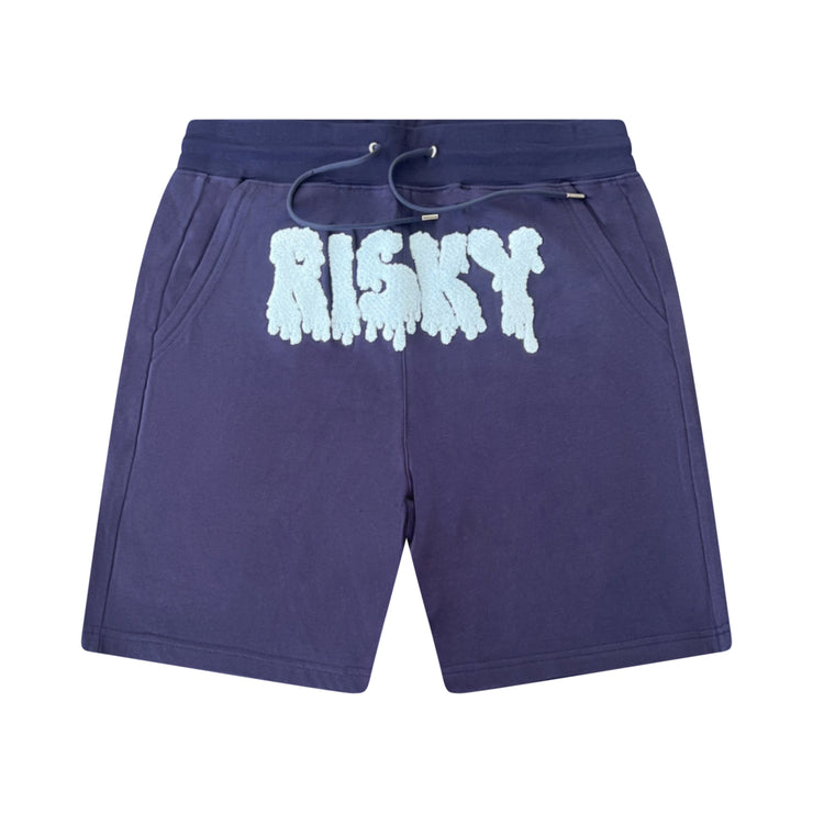 BLUE RISKY CHENILLE SHORTS