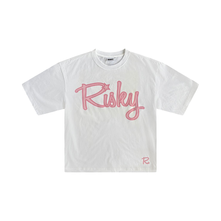 WHITE/PINK RISKY FAMILY T-SHIRT