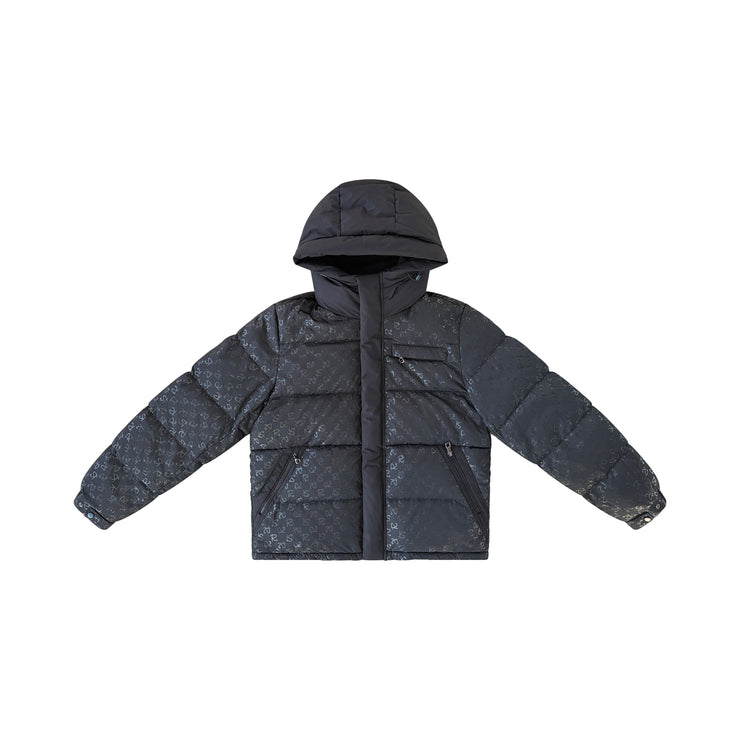 BLACK RISKY PATTERN WINTER JACKET