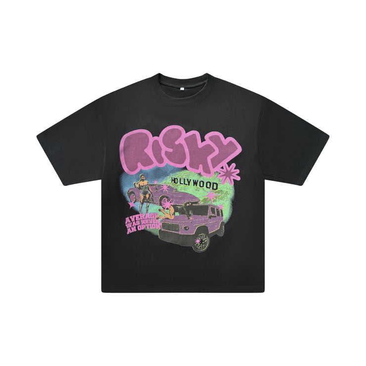 BLACK RISKY HOLLYWOOD T-SHIRT
