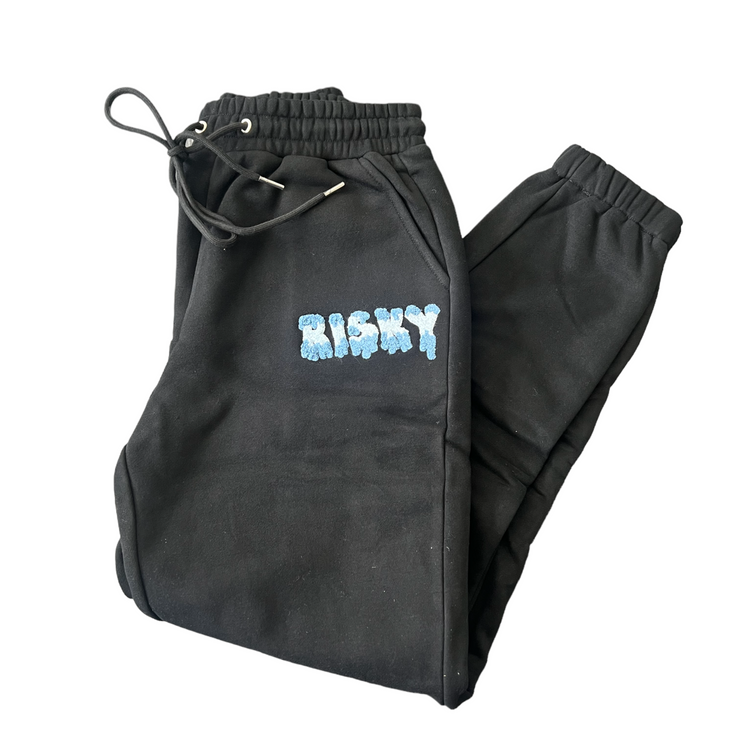 BLACK BABY BLUE RISKY SWEATPANTS